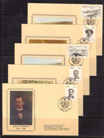 SWA 1983 LUDERITZ SET OF 5 LIMITED EDITION MAXISILK CARDS # 1