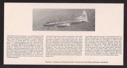 AVIATION 1983 NAMIB AIR SIGNED FLIGHT COVER #16 - WINDHOEK - TSUMEB