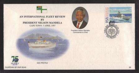 SA NAVY COM COVER 22 - INTERNATIONAL FLEET REVIEW BY PRESIDENT NELSON MANDELA 1997