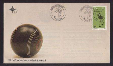 RSA 1976 WORLD BOWLS CHAMPIONSHIPS OFFICIAL FDC 2.12 VARIETY - MISFOLDED
