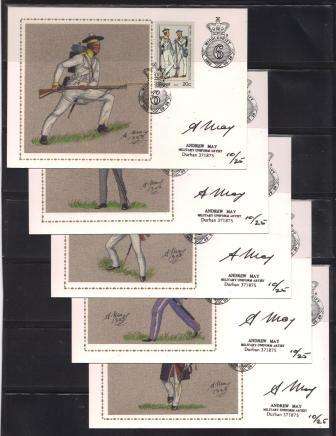 CISKEI 1983 MILITARY UNIFORMS SET OF 5 LIMITED EDITION SIGNED MAXISILK CARDS # 3
