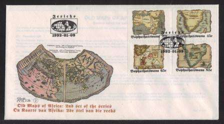 BOP 1992 OLD MAPS OF AFRICA OFFICIAL FDC 2.26
