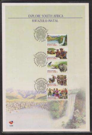 RSA 1998 EXPLORE KWAZULU-NATAL OFFICIAL FDC 6.90 - STAMPS IMPERF LEFT