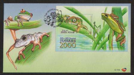 RSA 2000 JUNAS EXHIBITION FROGS M/S FDC 6.116