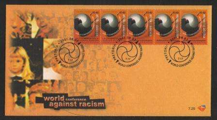 RSA 2001 WORLD CONFERENCE AGAINST RACISM FDC 7.25