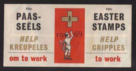 RSA 1969 HELP CRIPPLES EASTER LABELS BOOKLET COMPLETE WITH MNH PANE OF 10