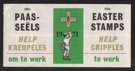 RSA 1971 HELP CRIPPLES EASTER LABELS BOOKLET COMPLETE WITH 1 PANE OF 10