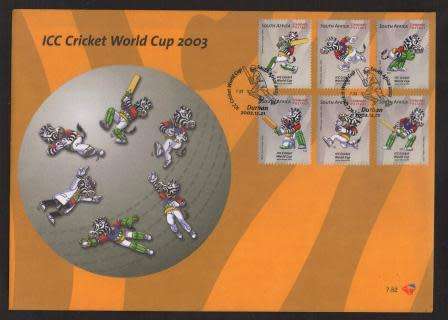 RSA 2002 ICC CRICKET WORLD CUP 2003 FDC 7.52