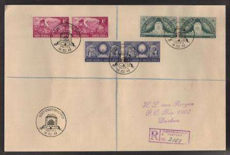 UNION SA 1949 UNVEILING VOORTREKKER MONUMENT COM COVER CXD PRETORIA MONUMENT 16/12/49