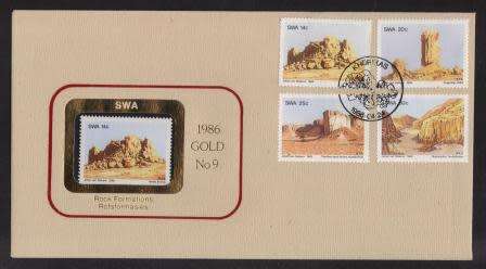 SWA 1986 ROCK FORMATIONS GOLD FOIL FDC 9 - LIMITED EDITION # 2 OF ONLY 150