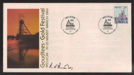 RSA 1984 WELKOM GOLD FESTIVAL SIGNED COM COVER