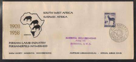 SWA 1958 PERSIAN LAMB INDUSTRY COM COVER WITH SPECIAL DATE STAMP