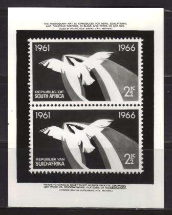 RSA 1966 5TH ANNIVERSARY RSA 2&1/2c B&W PHOTOGRAPHIC MEDIA RELEASE - SCARCE
