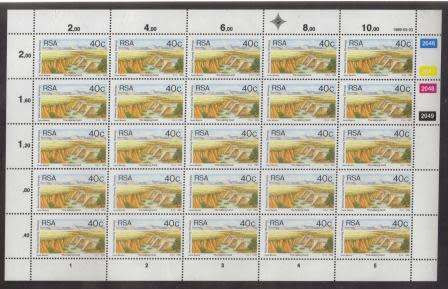 RSA 1989 GRAZING STRATEGY 40c MNH FULL SHEET OF 25
