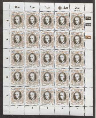 RSA 1984 ENGLISH AUTHORS 10c MNH FULL SHEET