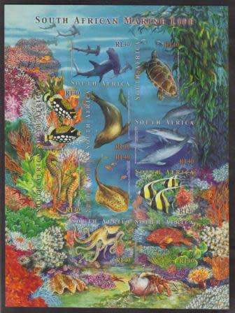 RSA 2001 SA MARINE LIFE MNH FULL SHEET OF 10