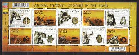 RSA 2006 ANIMAL TRACKS MNH FULL SHEET OF 10