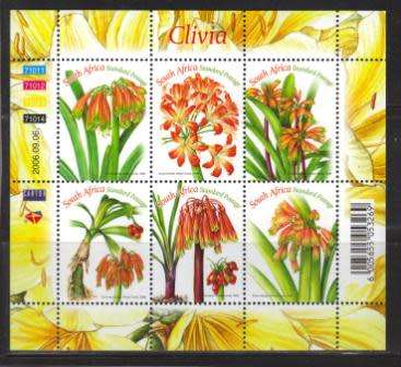 RSA 2006 CLIVIA MNH FULL SHEET OF 6