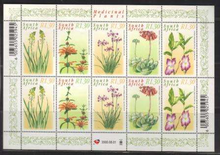 RSA 2000 MEDICINAL PLANTS R1.30 MNH FULL SHEET OF 10