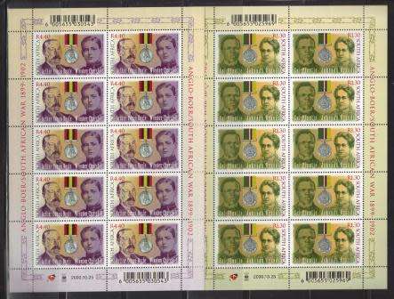 RSA 2000 ANGLO BOER WAR SET OF 2 MNH FULL SHEETS OF 10