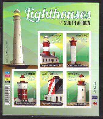 RSA 2014 LIGHTHOUSES MNH FULL SHEET OF 5