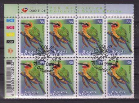 RSA 2000 7TH DEFINITIVE R5 BIRDS USED (CTO) CONTROL BLOCK 7052 OF 8 DATED 1/11/2000