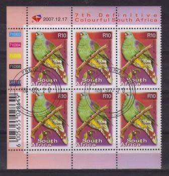RSA 2007 7TH DEFINITIVE R10 BIRDS USED (CTO) CONTROL BLOCK 710303 OF 6 DATED 17/12/2007