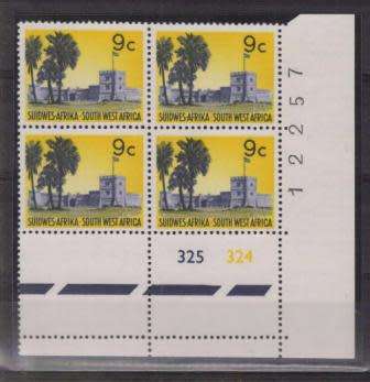 SWA 1971 9c ADDITIONAL DEFINITIVE MNH CONTROL BLOCK