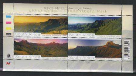 RSA 2008 SA HERITAGE SITES MNH MINIATURE SHEET