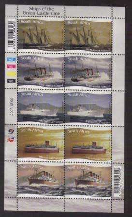 RSA 2007 UNION CASTLE LINE MNH FULL SHEET