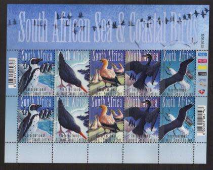RSA 2009 SEA AND COASTAL BIRDS MNH FULL SHEET