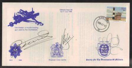 MILITARY COM COVER - 1988 MILITARIA EXPO PINETOWN SIGNED BY 3