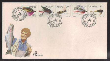 TRANSKEI 1983 FISHING FLIES 4TH ISSUE OFFICIAL FDC 1.29 STARTING WITH SILVER WILKINSON