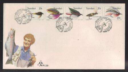 TRANSKEI 1983 FISHING FLIES 4TH ISSUE OFFICIAL FDC 1.29 STARTING WITH MAYFLY NYMPH