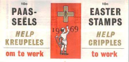 RSA 1969 EASTER LABELS BOOKLET COMPLETE WITH 1 PANE OF 10 MNH STAMPS