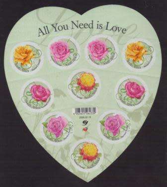 RSA 2009 ALL YOU NEED IS LOVE MNH FULL SHEET OF 10
