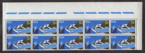 RSA 1972 VERWOERD DAM 5c MNH TOP MARGINAL BLOCK OF 10 PANE A