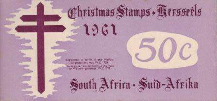RSA 1961 50c CHRISTMAS LABELS BOOKLET COMPLETE WITH 10 MNH PANES