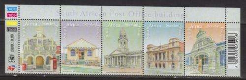 RSA 2008 POST OFFICE BUILDINGS MNH CONTROL STRIP OF 5