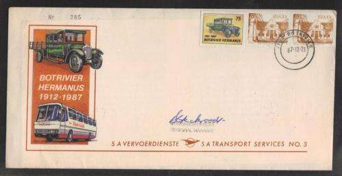 RAILWAYS COM COVER - 1987 SA TRANSPORT SERVICES # 3 SIGNED BY REGIONAL MANAGER