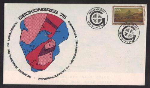 RSA 1975 GEOKONGRESS 75 COM COVER STELLENBOSCH 30/6-4/7/75 BY HAND D/S