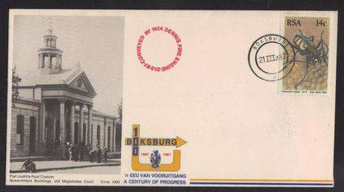 RSA 1987 BOKSBURG CENTENARY COM COVER BOKSBURG 21/3/87 D/S CARRIED BY FIRE ENGINE