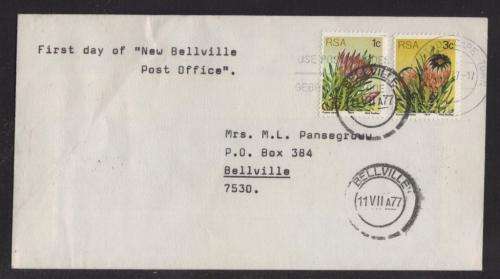 RSA 1977 1ST DAY NEW BELLVILLE POST OFFICE COM COVER 11/7/77 DS