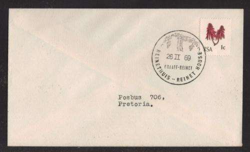 RSA 1969 REINET HOUSE 1ST DAY POSTMARK COM COVER 26/2/69 DS