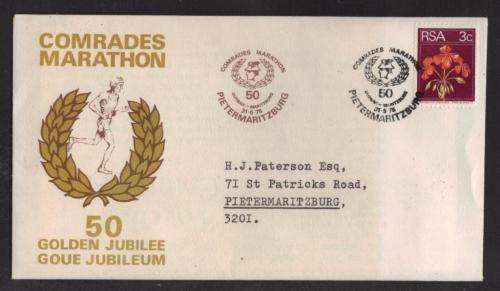 RSA 1975 COMRADES MARATHON GOLDEN JUBILEE COM COVER PIETERMARITZBURG 31/5/75 DS