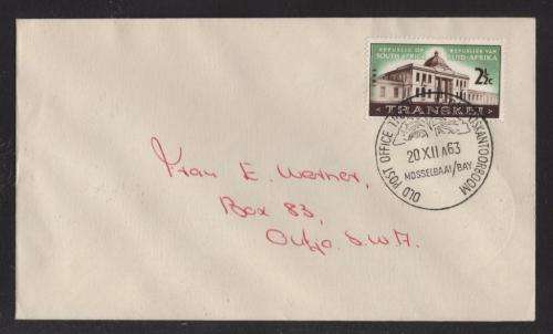 RSA 1963 OLD POST OFFICE TREE COM COVER WITH MOSSEL BAY 20/12/63 DS