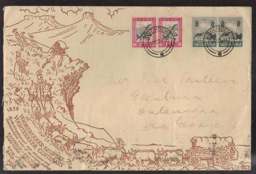 UNION SA 1938 VOORTREKKER MONUMENT TREK COM COVER WITH SPEC D/S BULHOEK 10/10/38