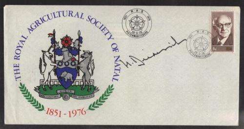RSA 1976 ROYAL AGRICULTURAL SOCIETY COM COVER SIGNED BY STATE PRESIDENT NICO DIEDERICHS