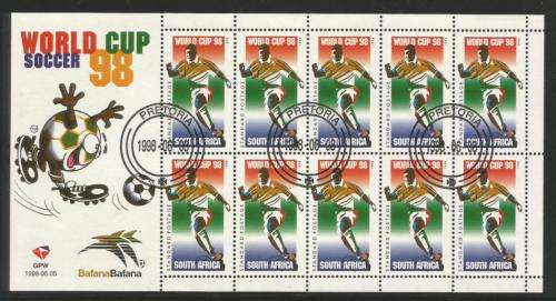 RSA 1998 SOCCER WORLD CUP CTO FULL SHEET OF 10