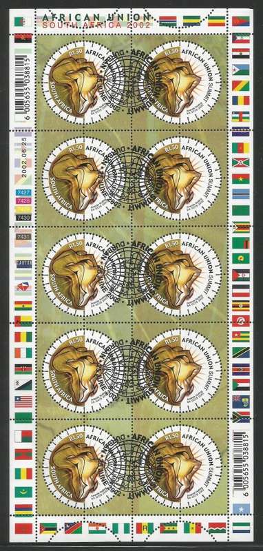 RSA 2002 AFRICAN UNION CTO FULL SHEET OF 10